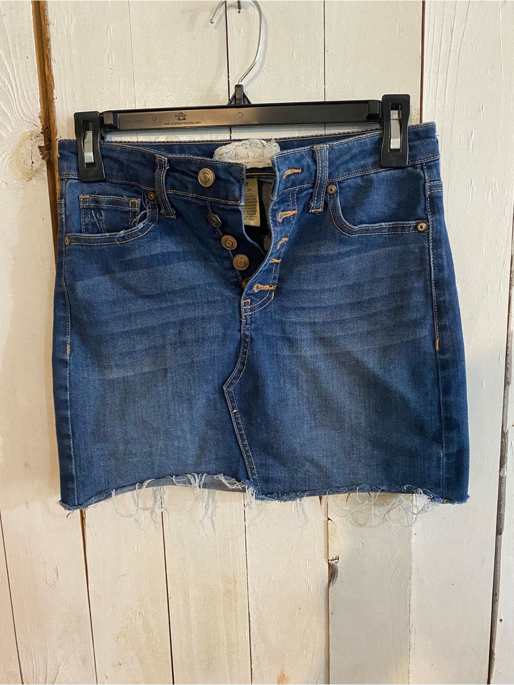 Altar'd State dark blue denim mini skirt
